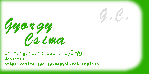 gyorgy csima business card